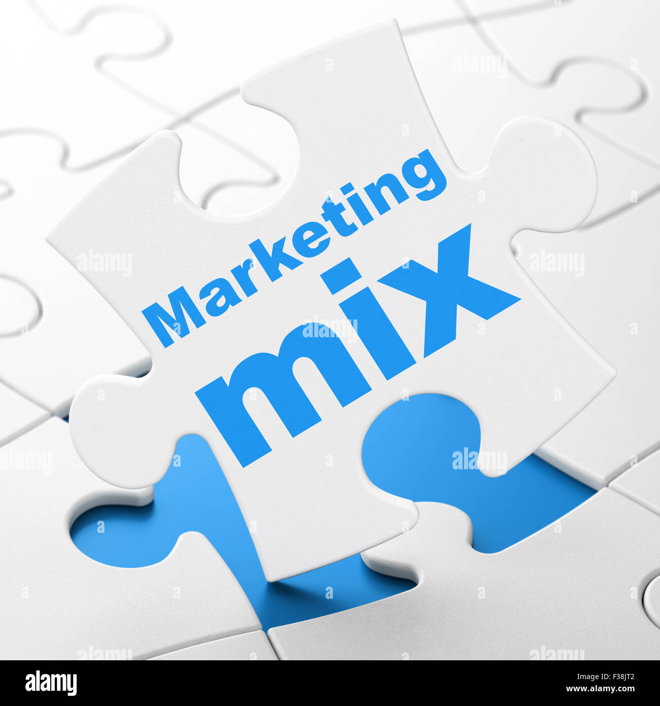 Marketing concept Marketing Mix on puzzle background Stock Photo Alamy