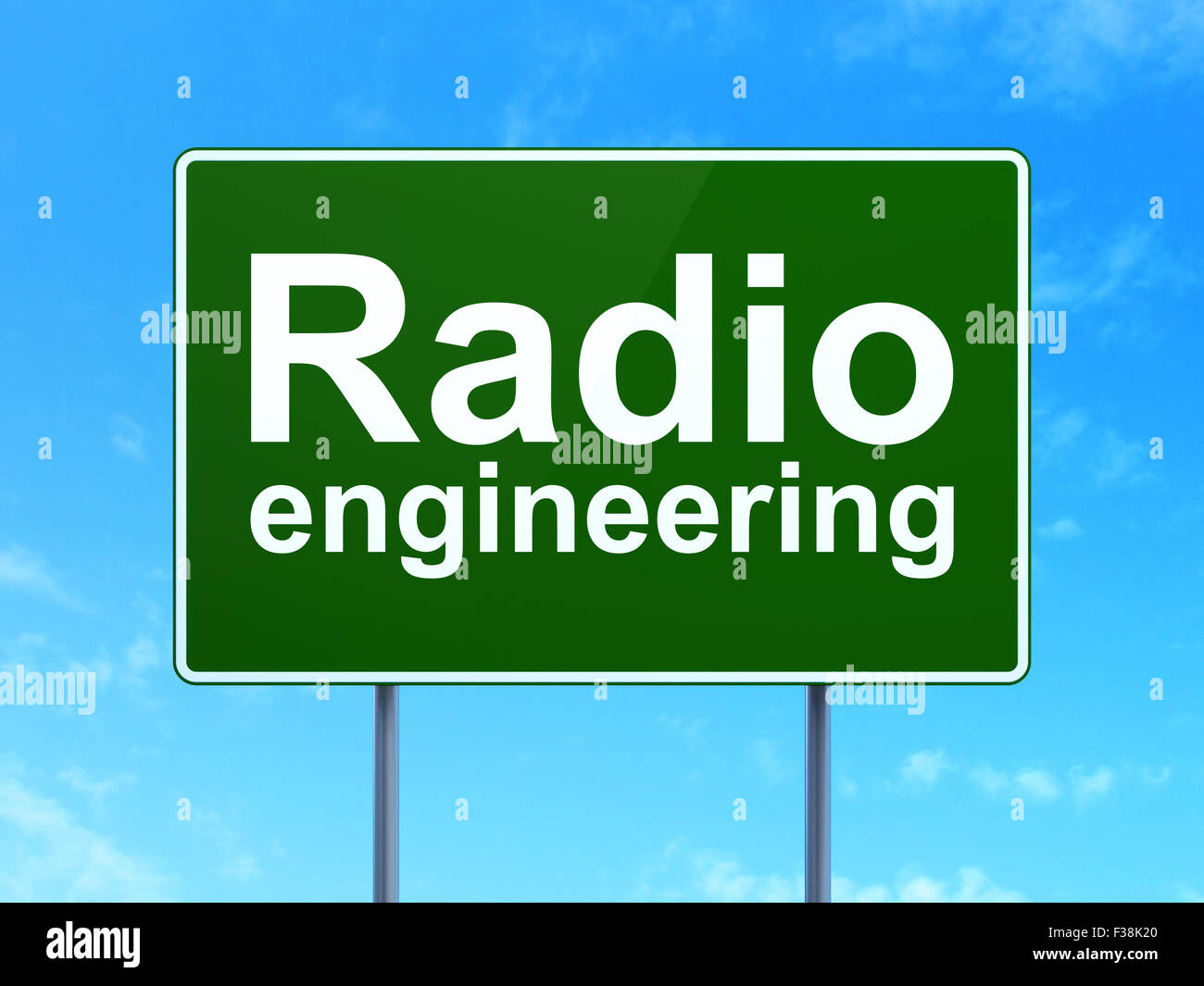 Science concept Radio Engineering on road sign background Stock Photo Alamy