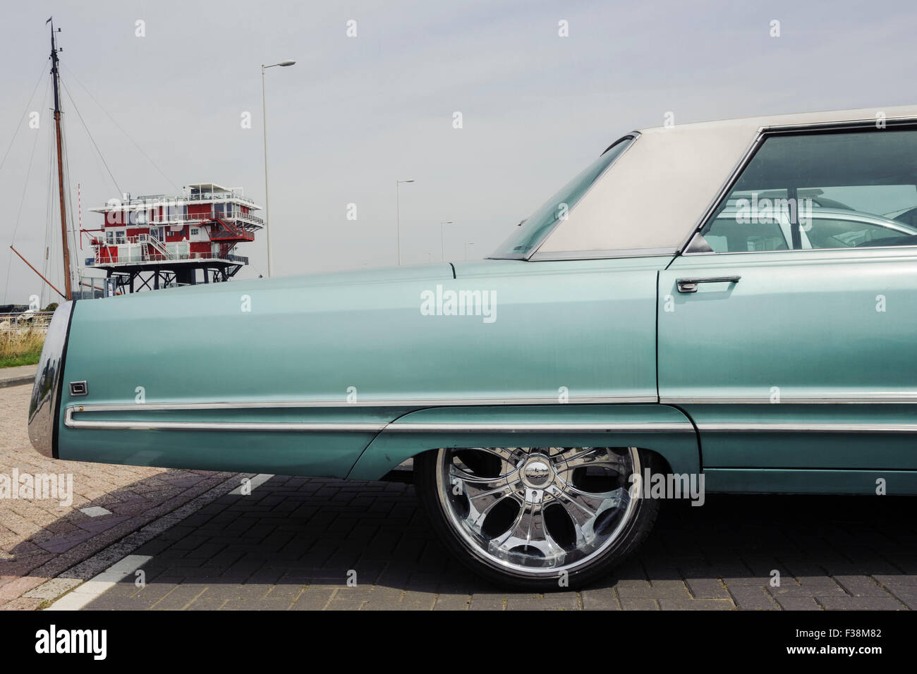 Classic American car, Amsterdam's Westpoort district, Netherlands Stock Photo