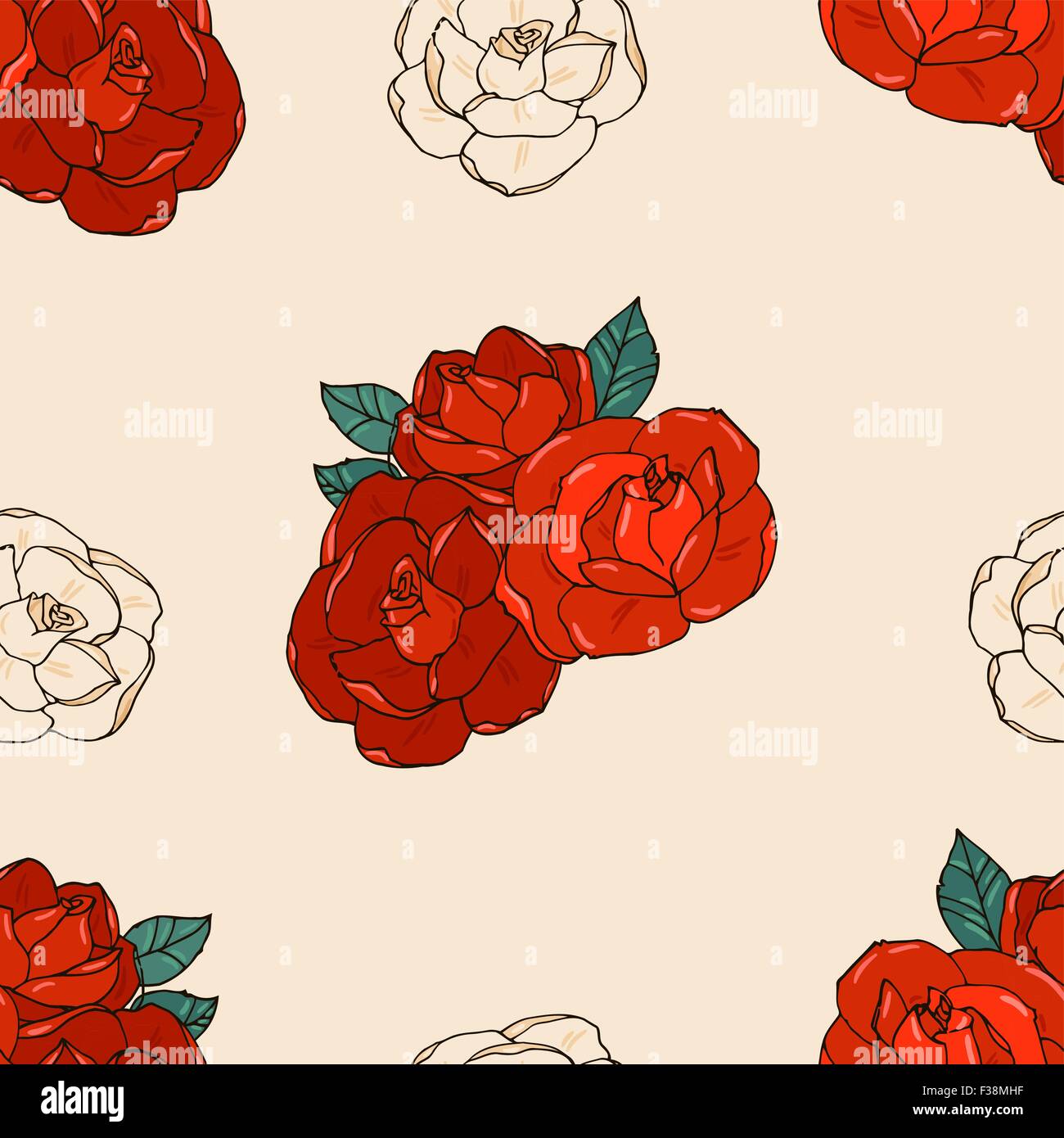 seamless pattern with roses Stock Vector Image & Art - Alamy