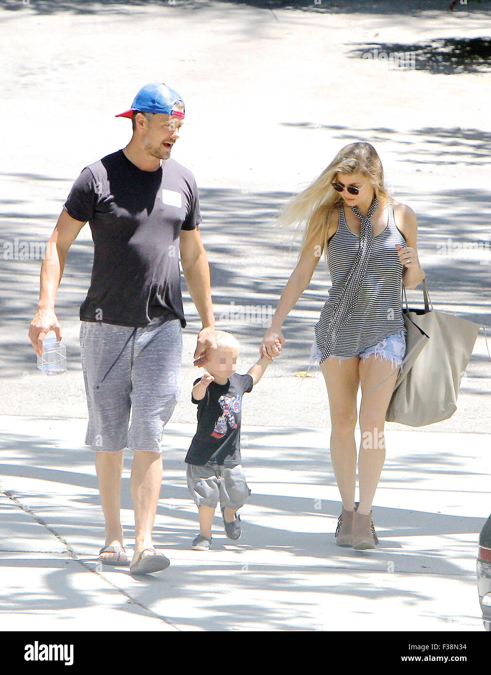 Fergie, Josh Duhamel and their son Axl Duhamel head out for a day