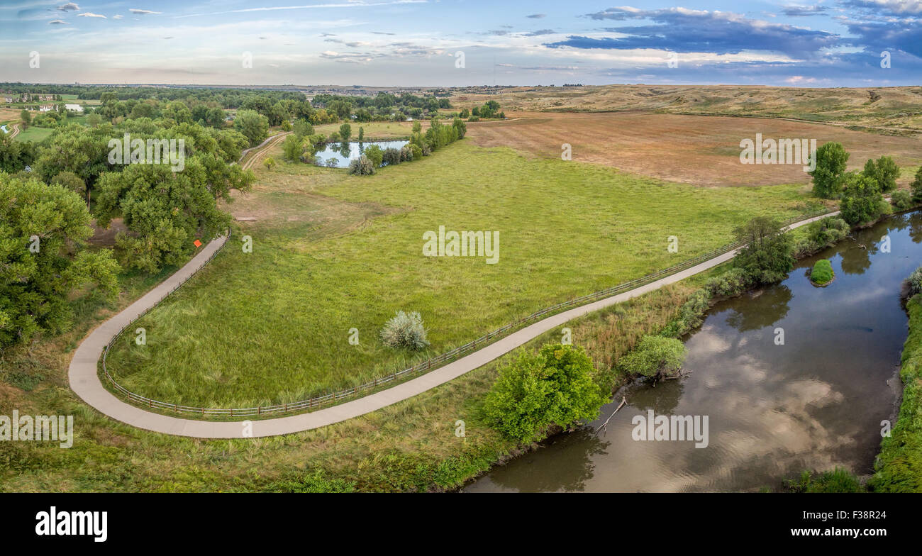 Aerial Panorama Of Poudre River Trail Bear Windsor Colorado A Stock Photo Alamy