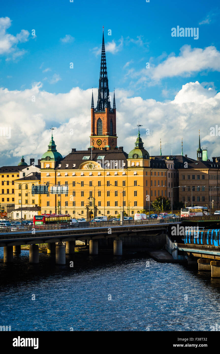 View of Galma Stan from Slussen, in Södermalm, Stockholm, Sweden. Stock Photo