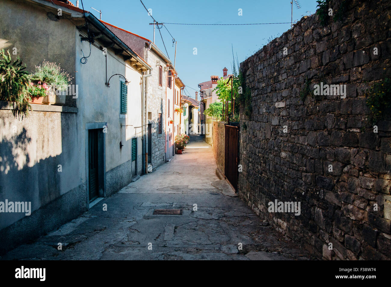Alley in Old Town of Labin Stock Photo