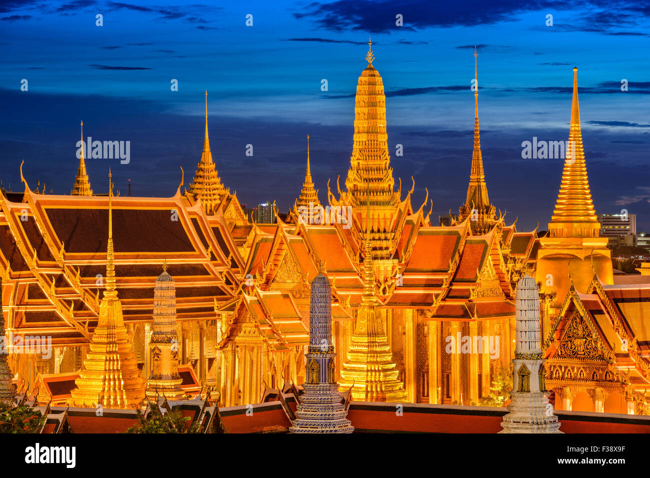 Bangkok, Thailand at the Temple of the Emerald Buddha and Grand Palace. Stock Photo
