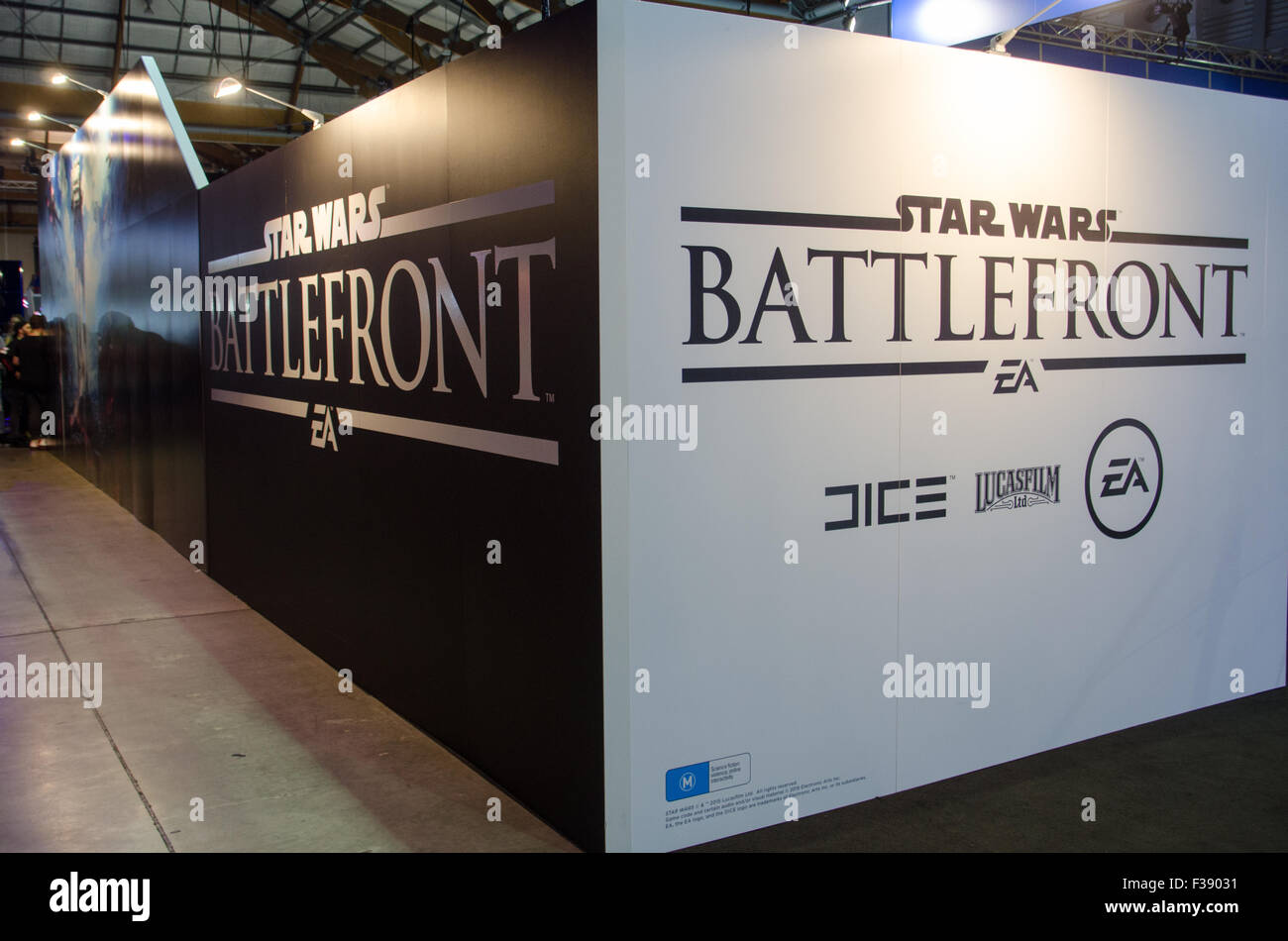 Sydney, Australia. 2nd October, 2015. Star Wars Battlefront booth at the 2015 EB Expo which took place at Syndey's Olympic Park. Credit:  mjmediabox/Alamy Live News Stock Photo