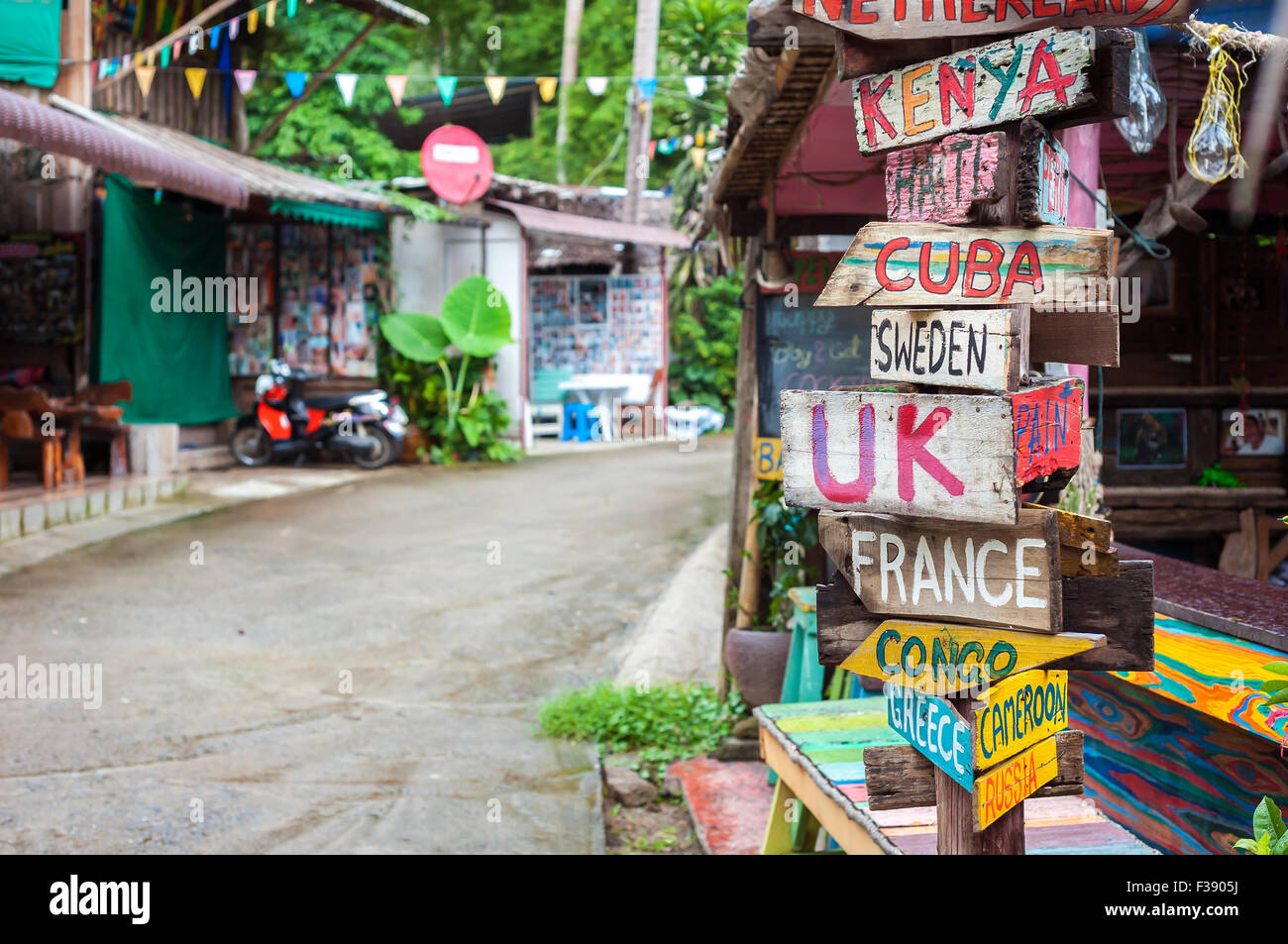 Signpost of world countries hi-res stock photography and images - Alamy