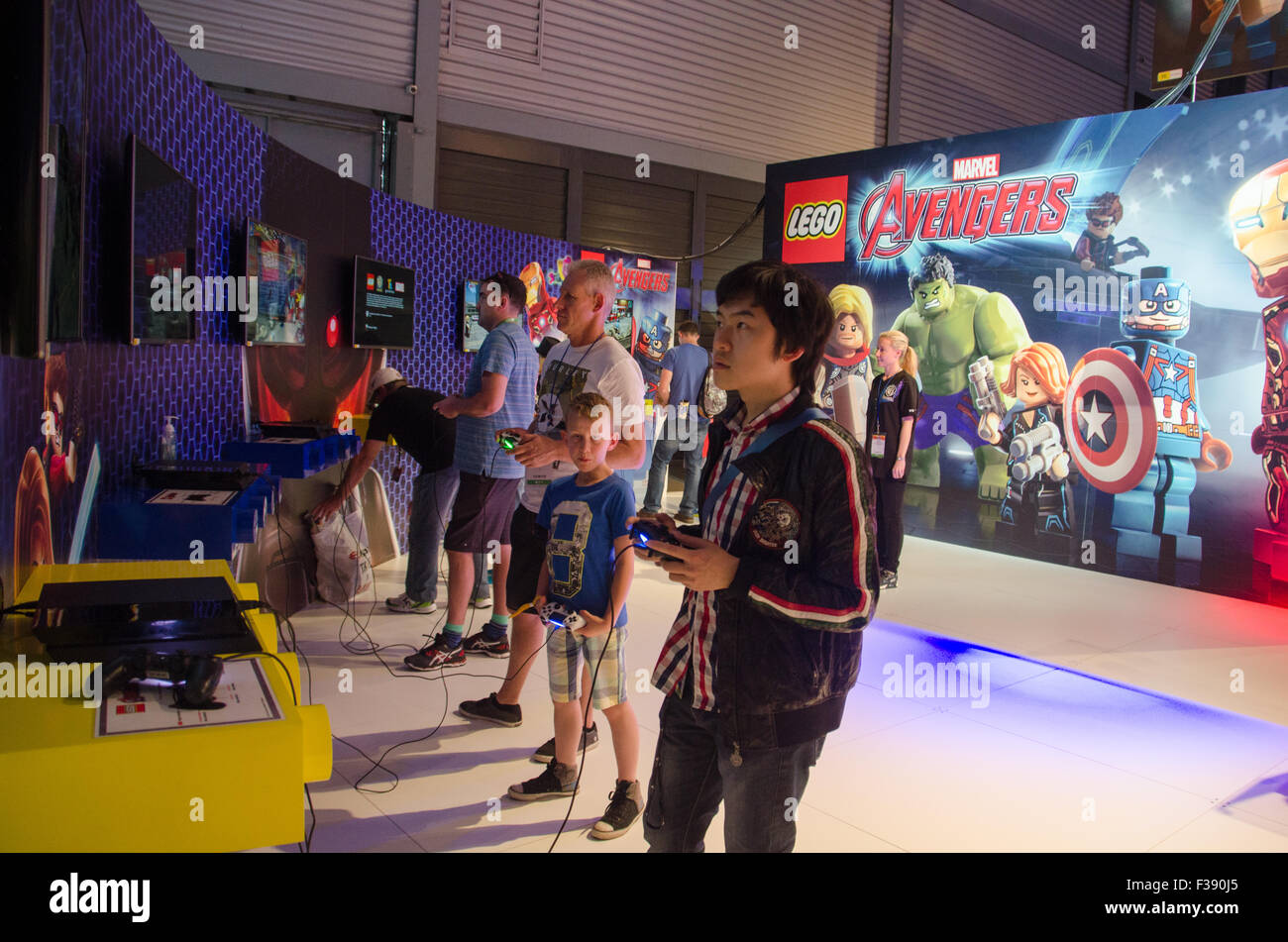 Sydney, Australia. 2nd October, 2015. Lego Marvel Avengers booth at the 2015 EB Expo which took place at Syndey's Olympic Park. Credit:  mjmediabox/Alamy Live News Stock Photo