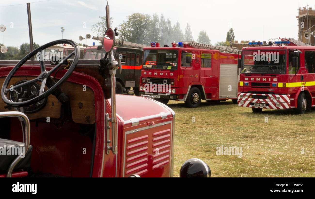 Dennis Fire Engines Photographed at the Odiham Fire Show 2015 Stock Photo