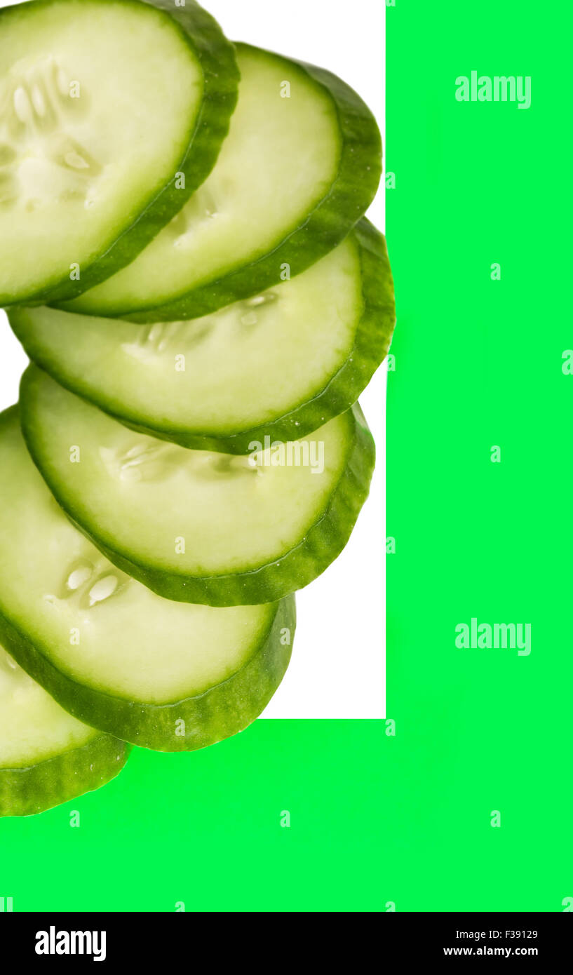Fresh natural the cucumber sliced rings closeup Stock Photo - Alamy