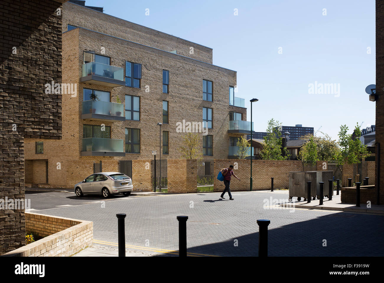Wide view of rear of housing scheme. Hicks Bolton Bond Housing Scheme