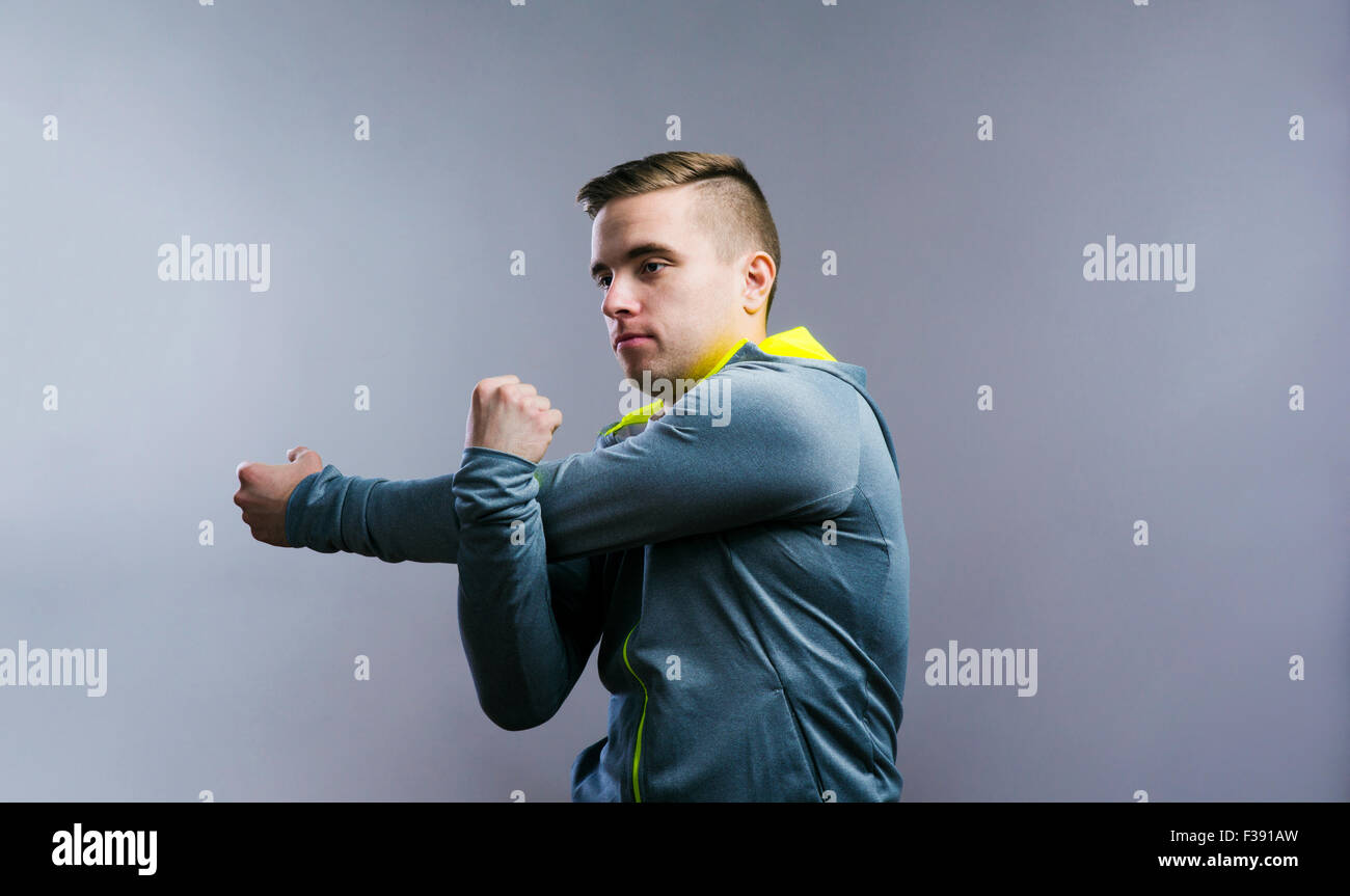 Runner in a studio Stock Photo - Alamy