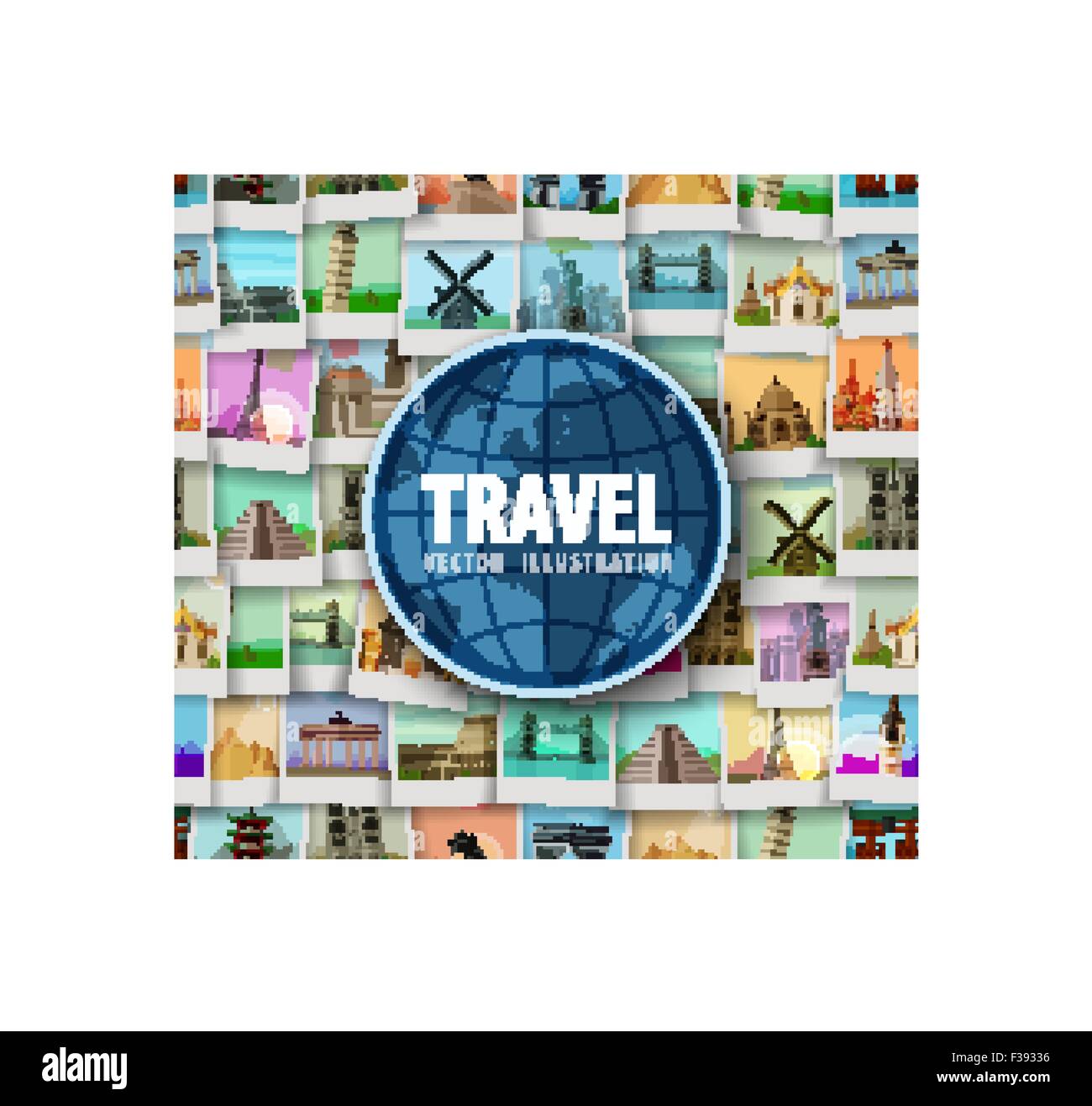 travel. historic architecture of the world Stock Vector