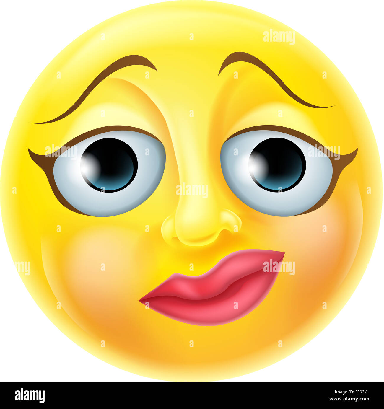 A vervous emoji emoticon smiley face character Stock Photo