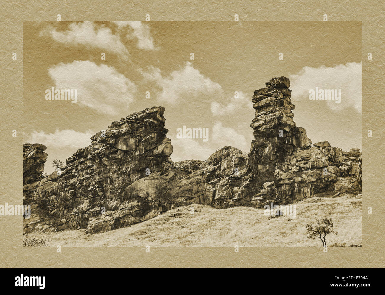 Germany Devil Rocks The Teufelsmauer (Devils Wall) is a rock formation made of hard ...