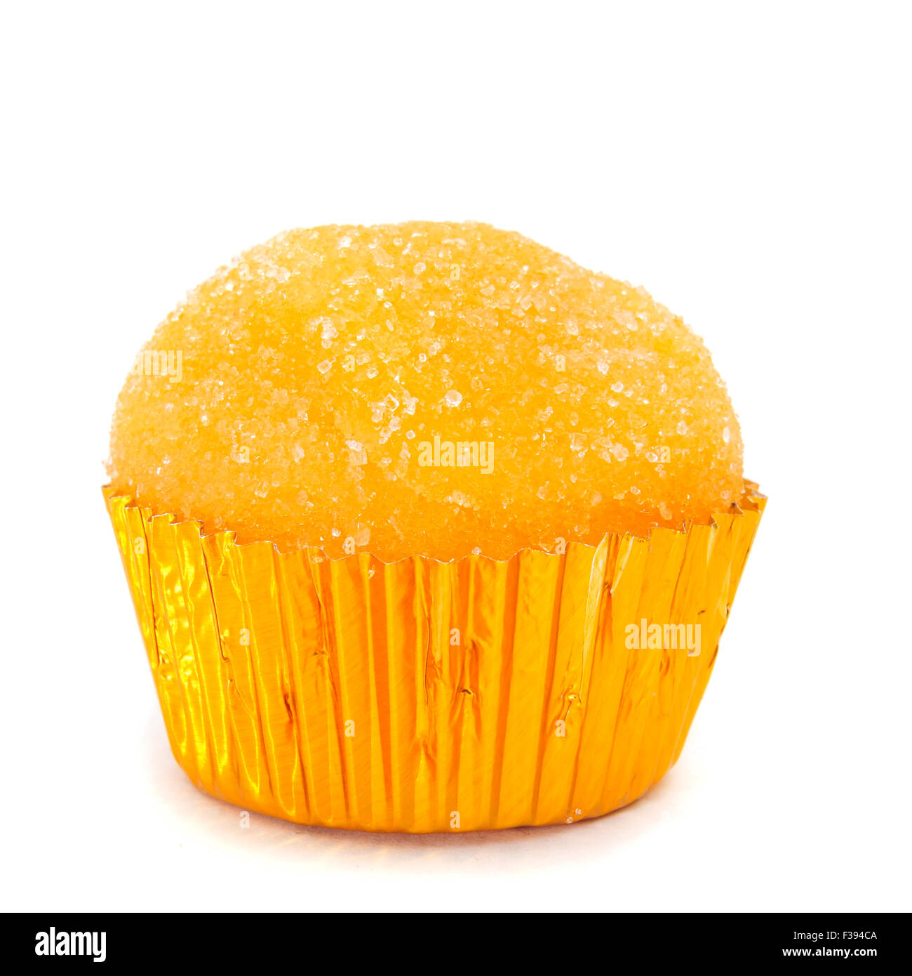 closeup of a yema de santa teresa, a typical confection of Spain, on a white background Stock Photo