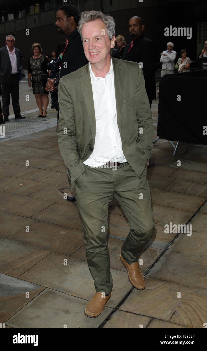 LONDON - AUG  25, 2015: Frank Skinner attends the press night of Hamlet at Barbican Centre in London Stock Photo