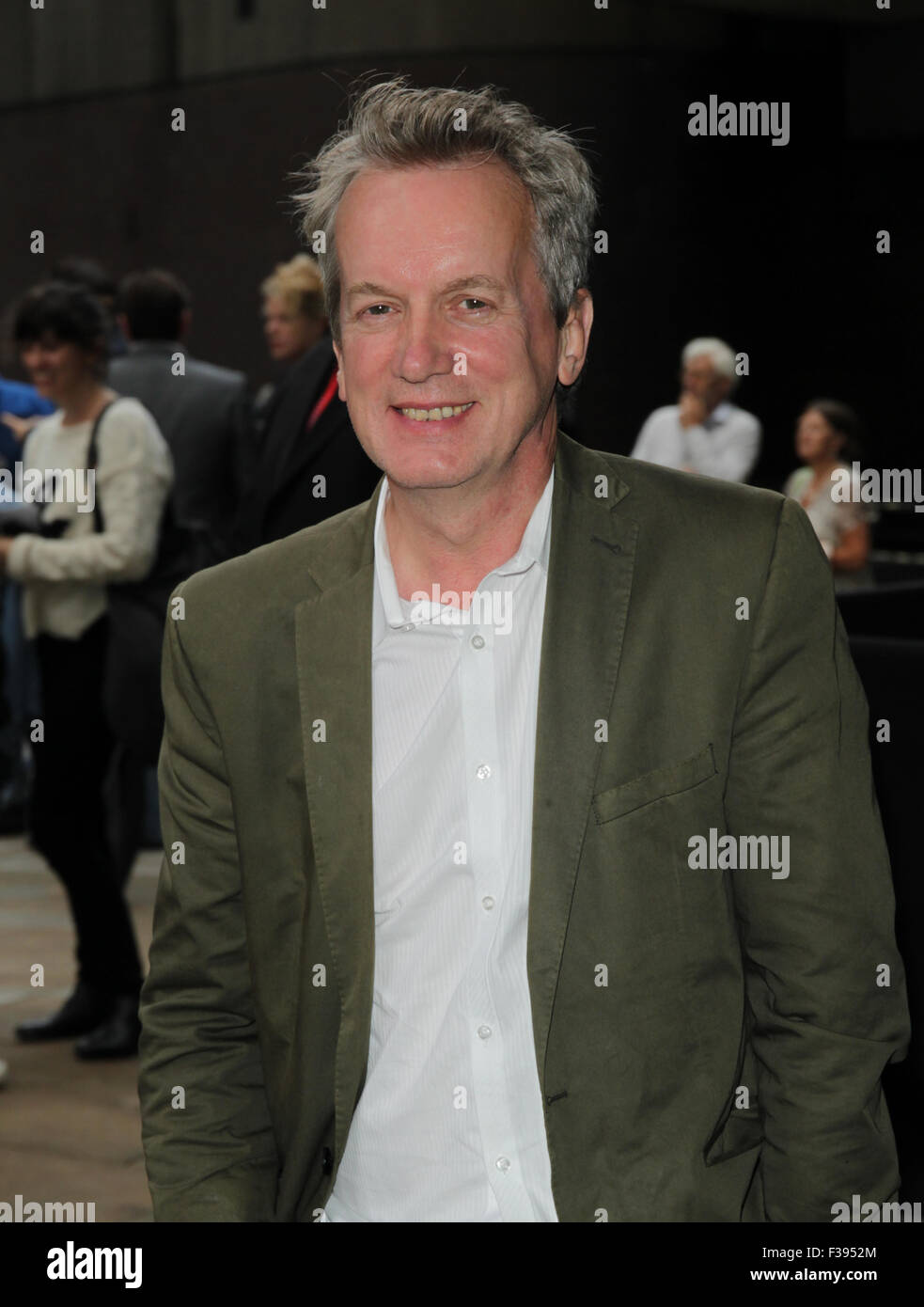 LONDON - AUG  25, 2015: Frank Skinner attends the press night of Hamlet at Barbican Centre in London Stock Photo