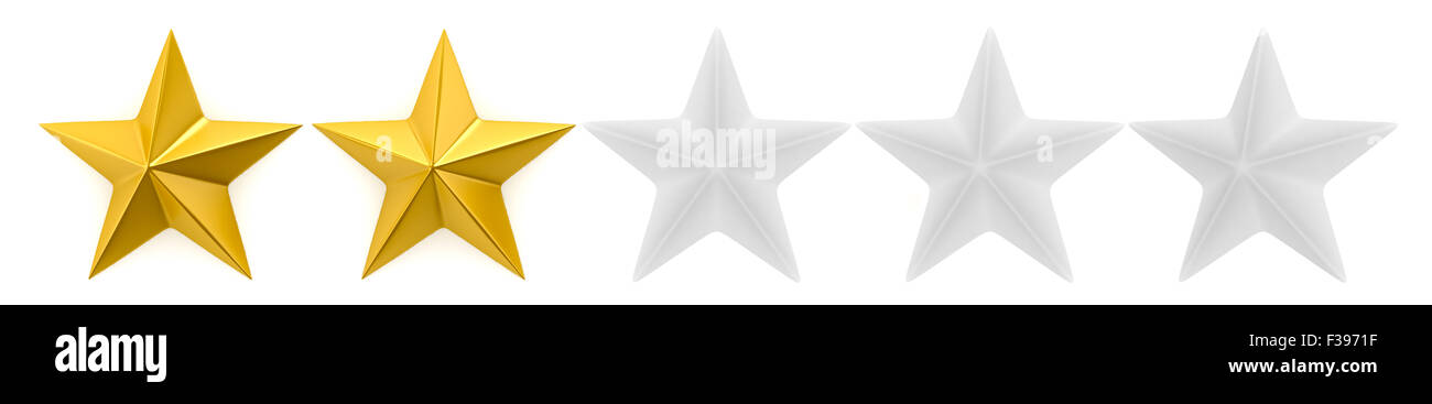 One to five star review Stock Photo