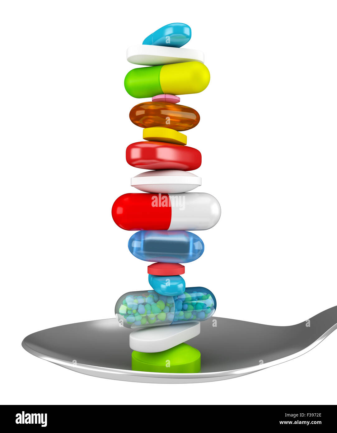 Dose of colorful pills Stock Photo