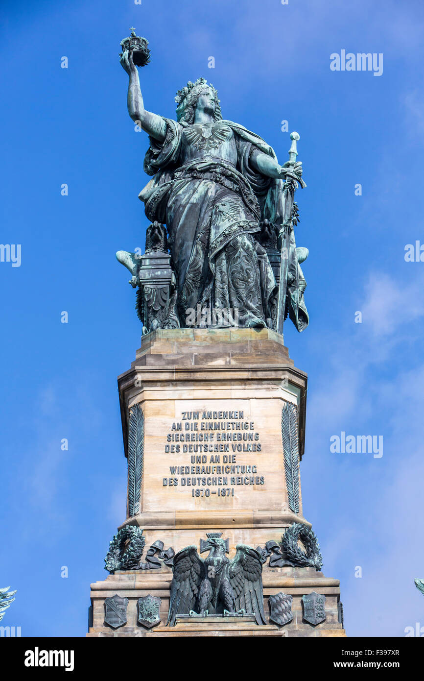 Niederwald memorial, statue of Germania, overlooking the Rhine valley