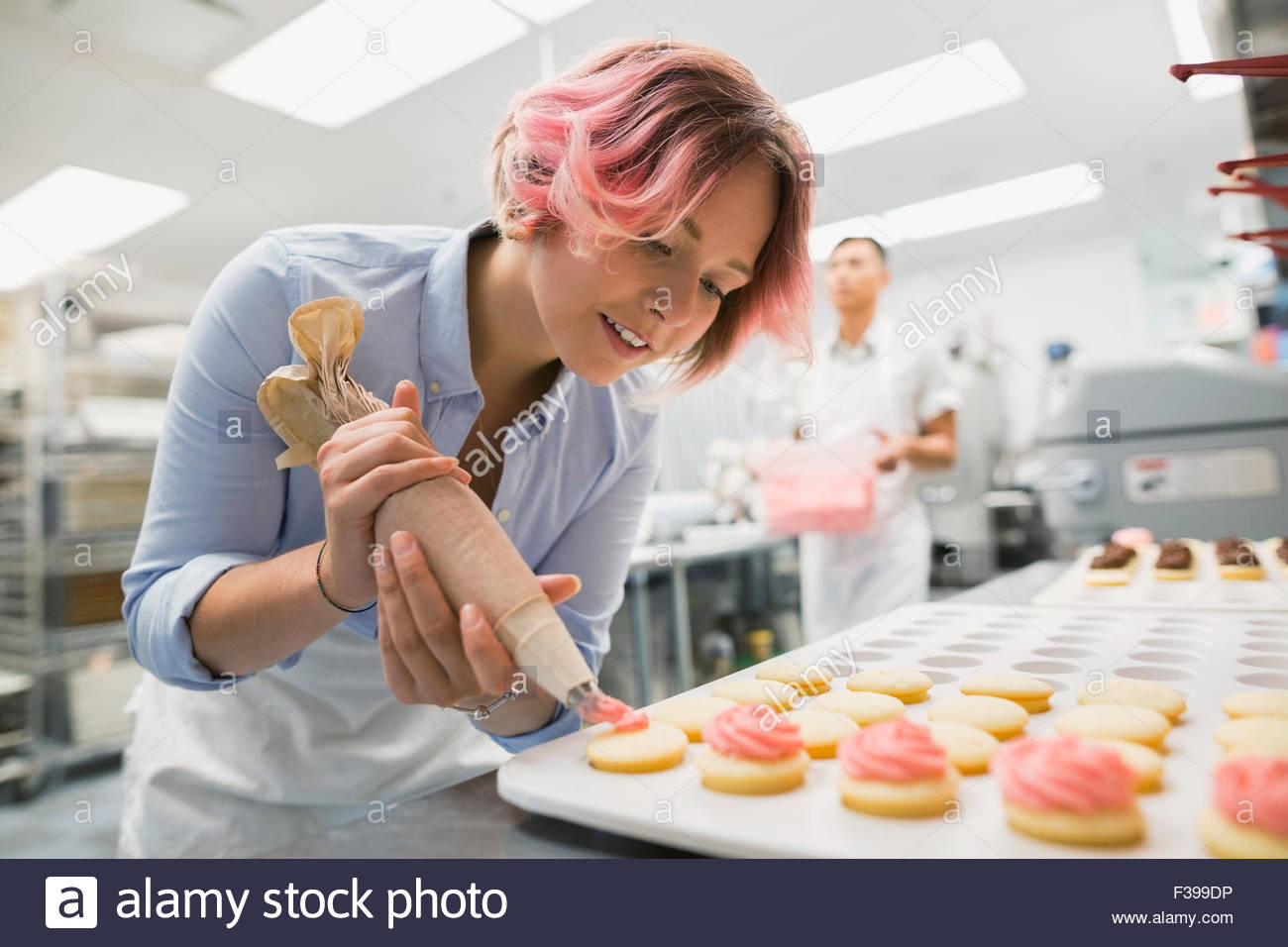 pastry 3 chefs commercial piping cookies chef icing pink Pastry kitchen