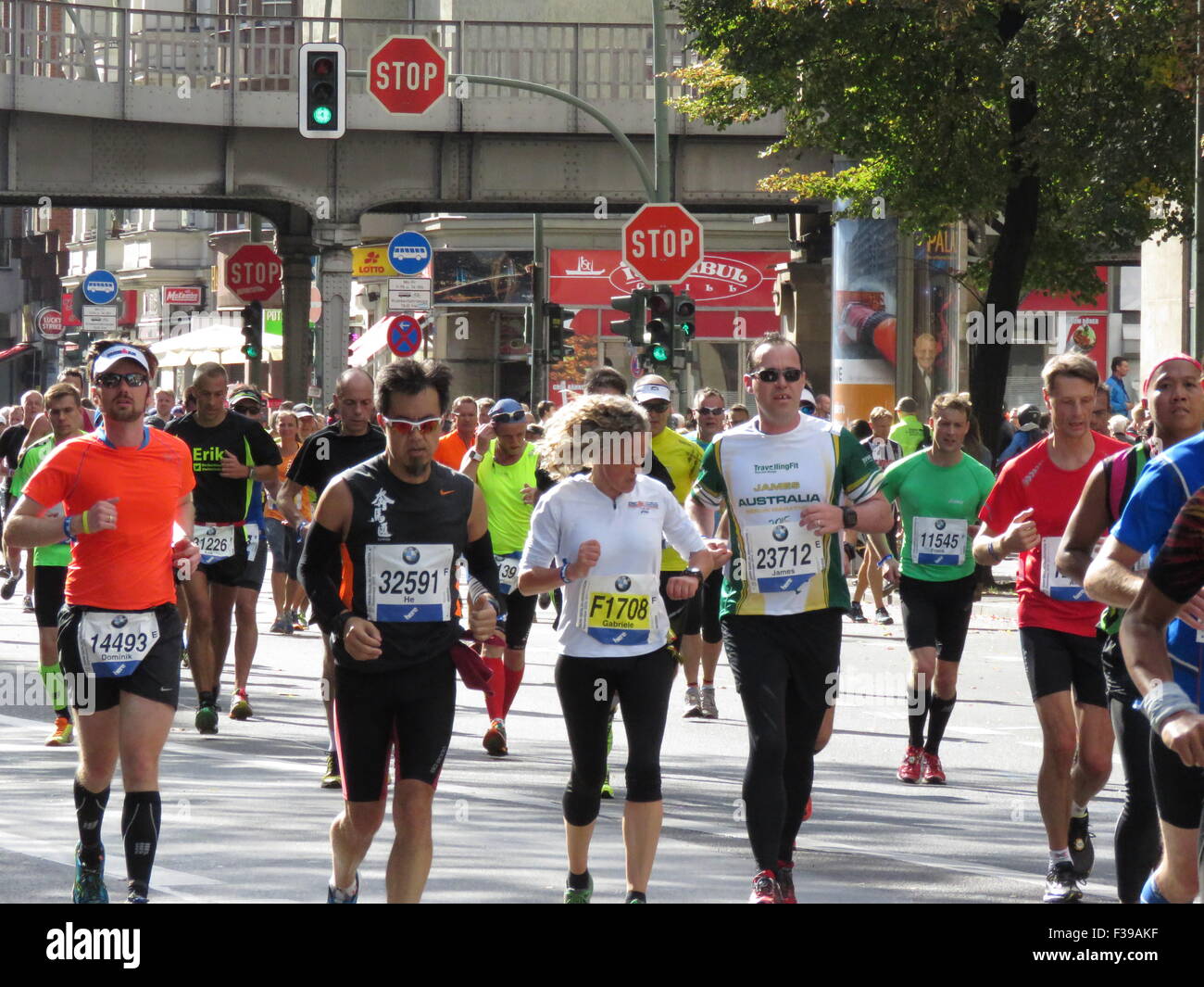 BMW Berlin Marathon 2015 athletes running Stock Photo