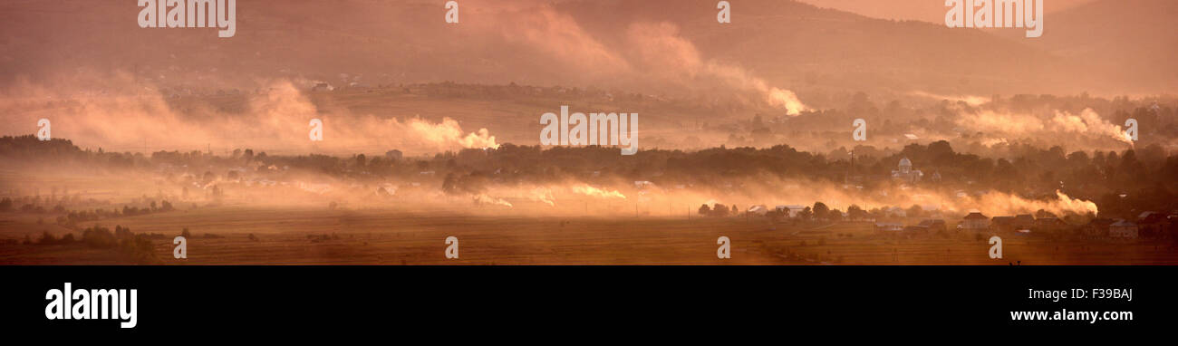 Carpathian village in september Stock Photo