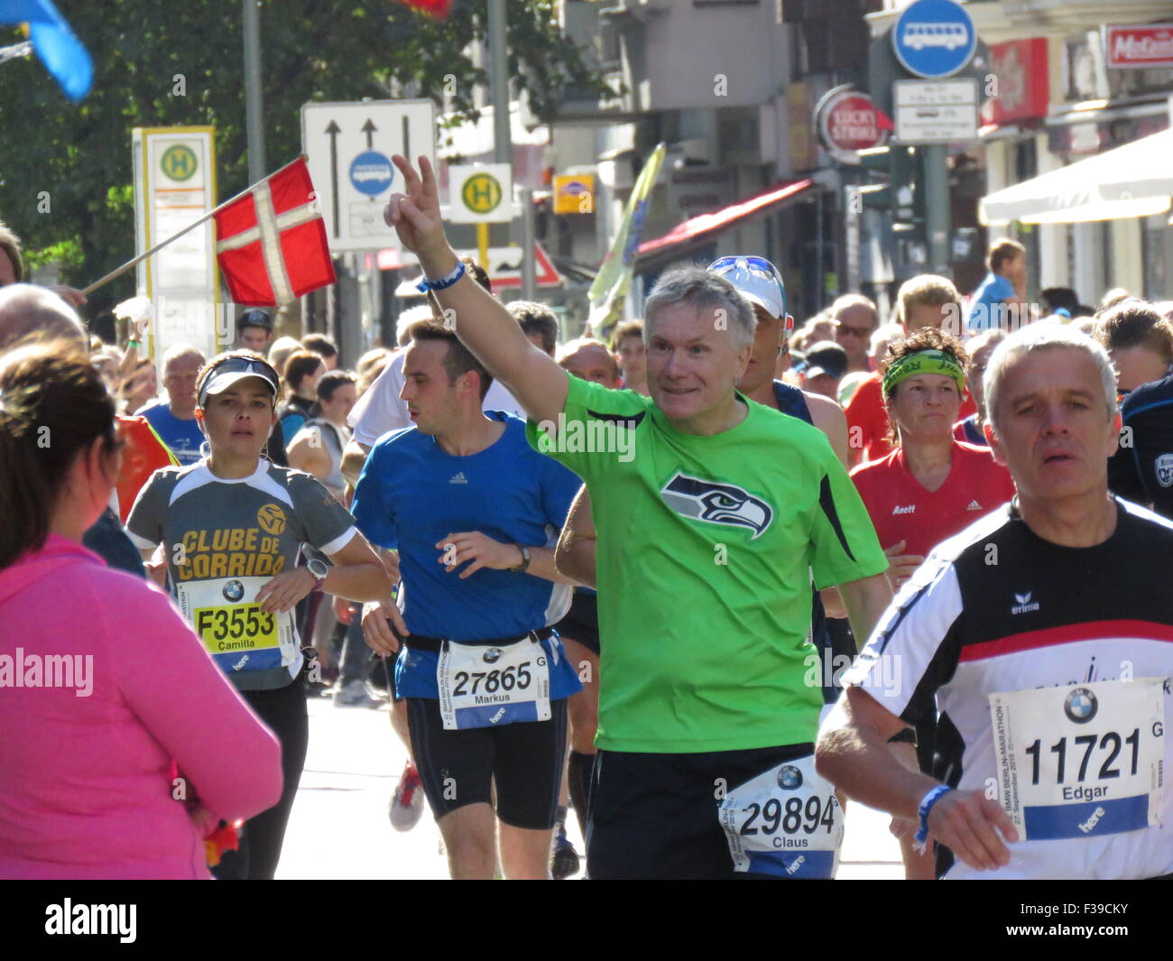 BMW Berlin Marathon 2015 athletes running Stock Photo