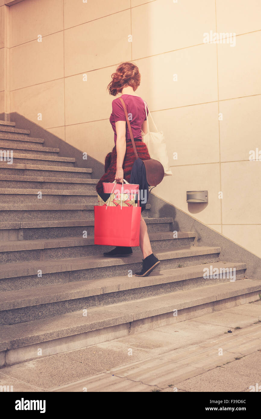 Girl Walking Up Stairs Outside High Resolution Stock Photography and ...