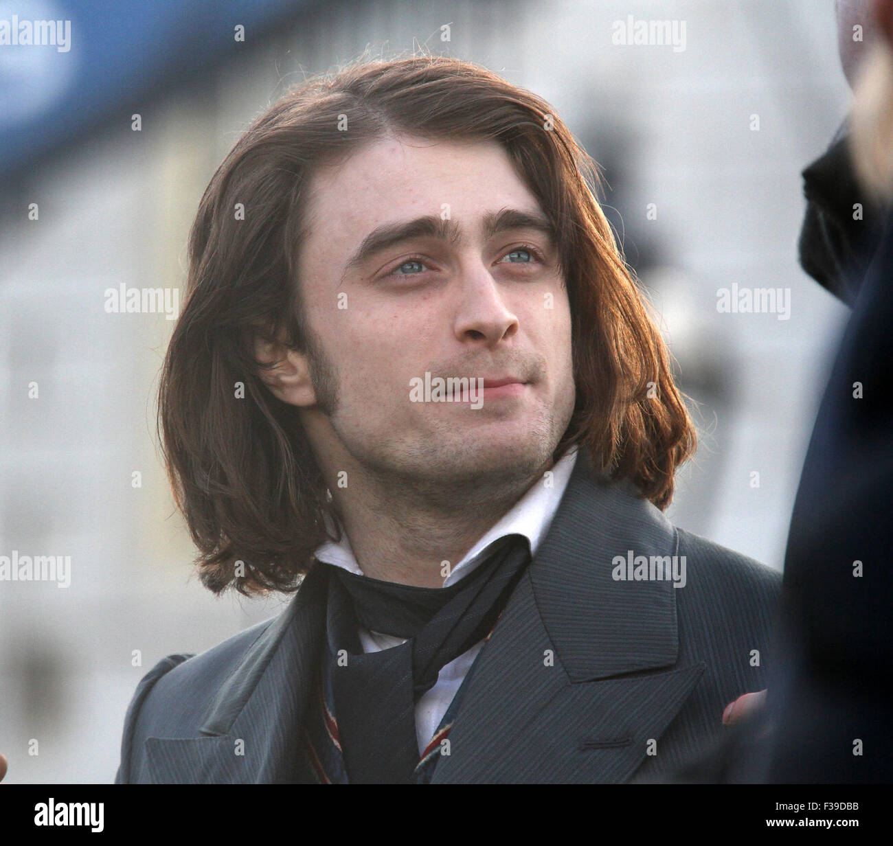 Daniel Radcliffe filming scens for Frankenstein in London 2014 Stock Photo