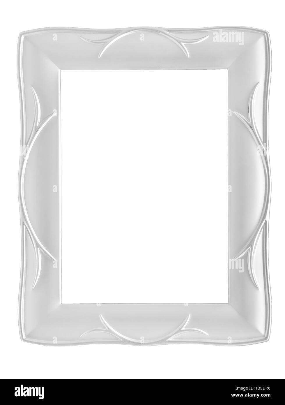 Silver photo frame isolated on a white background Stock Photo