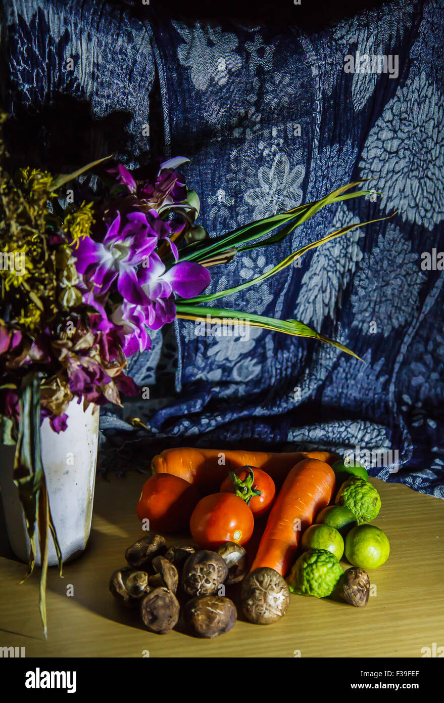 Flowers and Fruits still life Stock Photo - Alamy