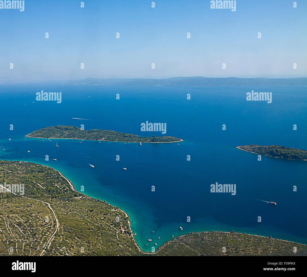 Beautiful view of the Dalmatian coast of Croatia near Split airport on a summer sunny day Stock Photo