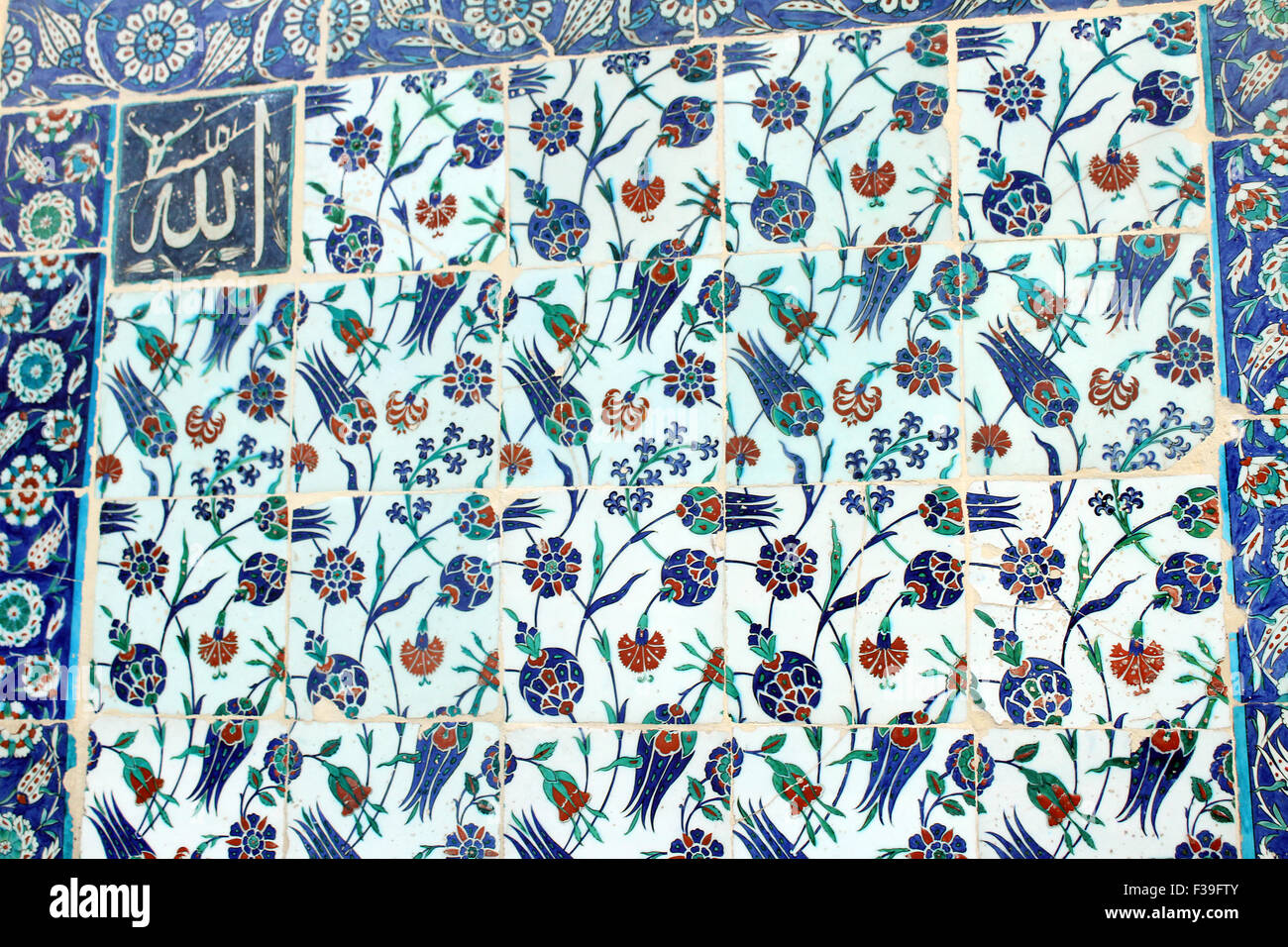 Detail of Turkish Tile from Ottoman Era Istanbul Stock Photo