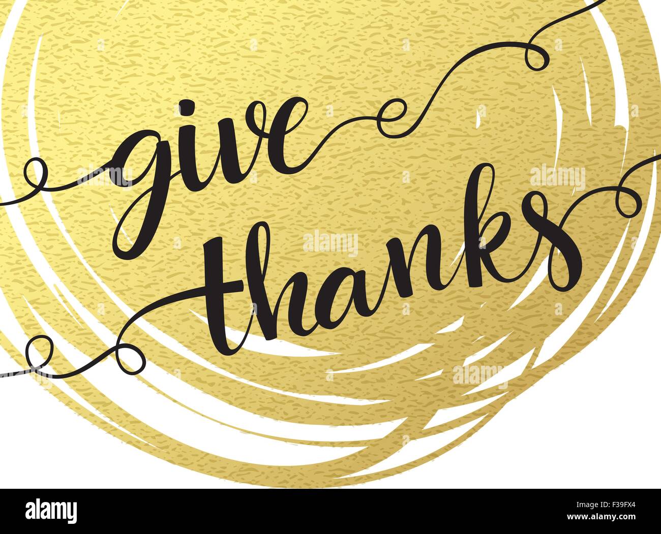 Thank you hand lettering on splash golden textured background. Vector ...