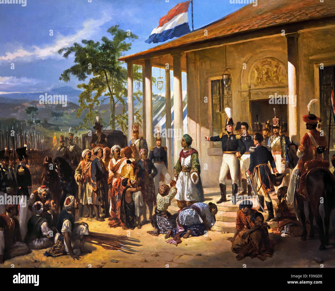 The Arrest of Diepo Negoro by Lieutenant General Baron De Kock 1830 Java War Indonesia  Nicolaas Pieneman 1809 Dutch Netherlands Stock Photo