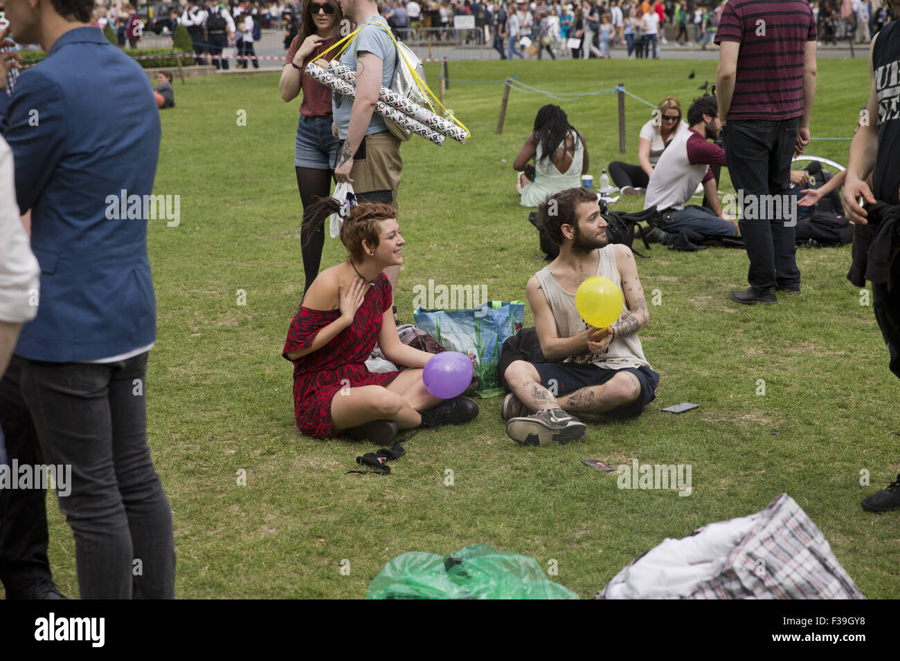 Nitrous oxide laughing gas protesters hires stock photography and