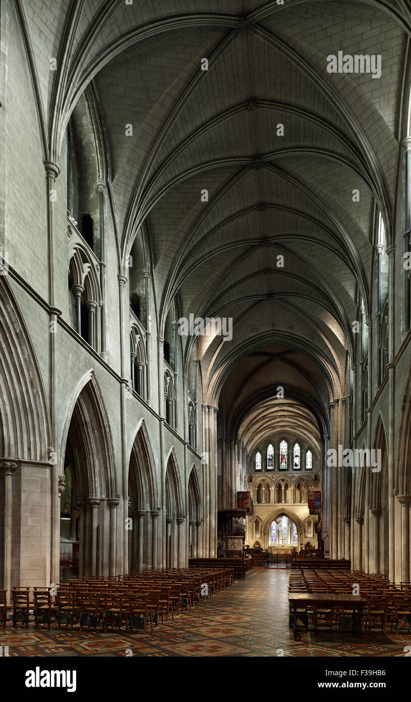 St Patrick's Cathedral Dublin nave Stock Photo