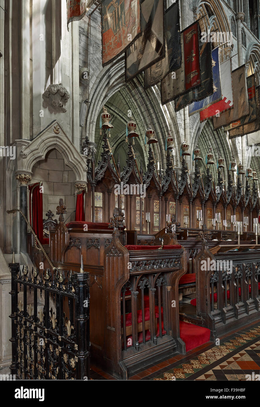 St Patrick's Cathedral Dublin choir stalls Stock Photo
