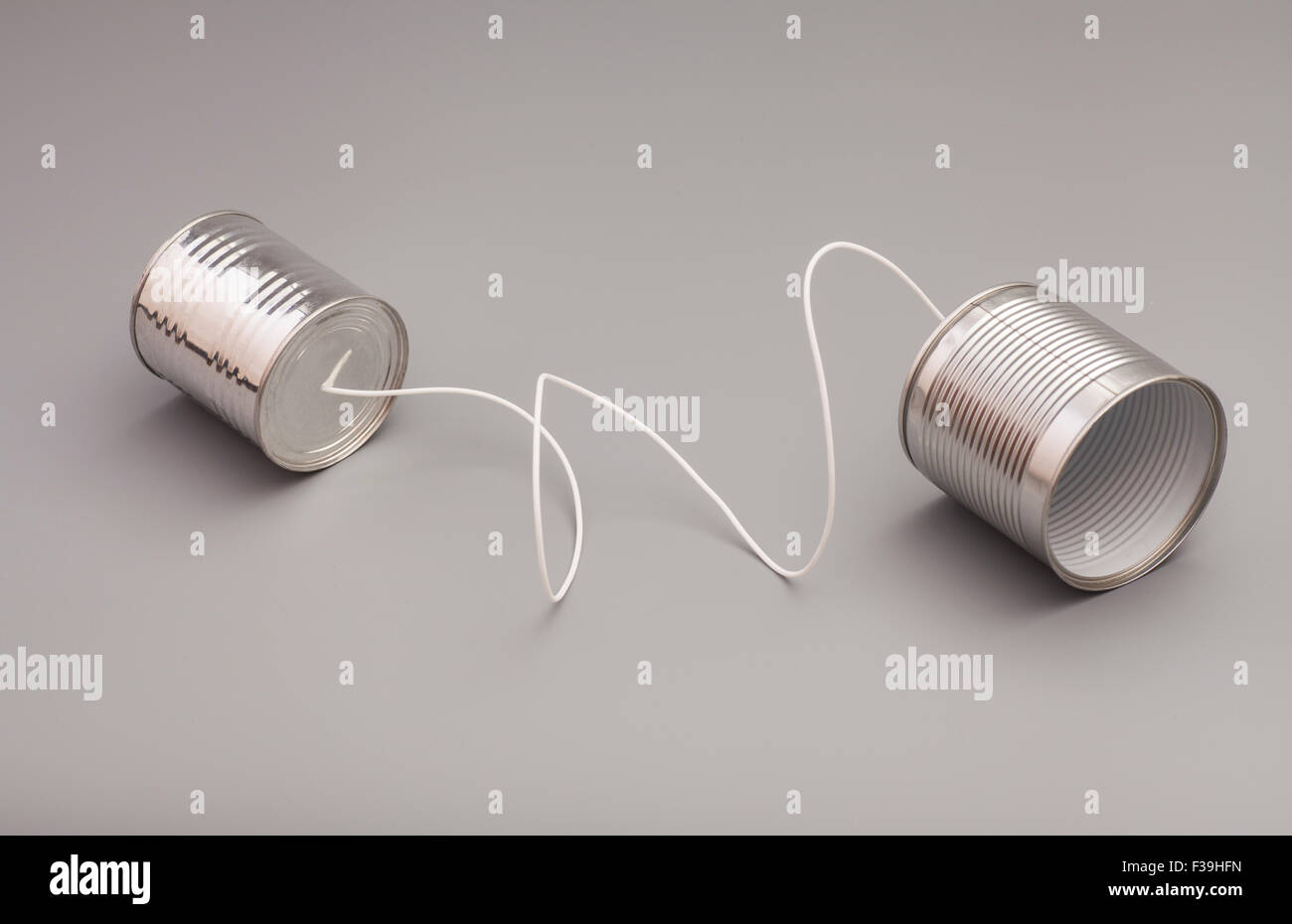 tin can phone.communication concept Stock Photo