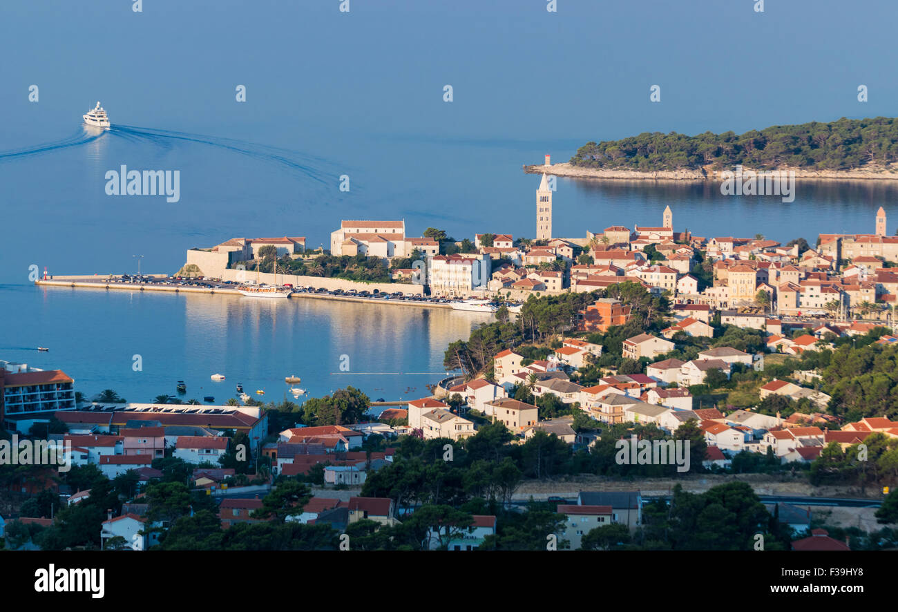 View of Rab town on Croatian island Rab from a tower of city cathedral  Stock Photo - Alamy