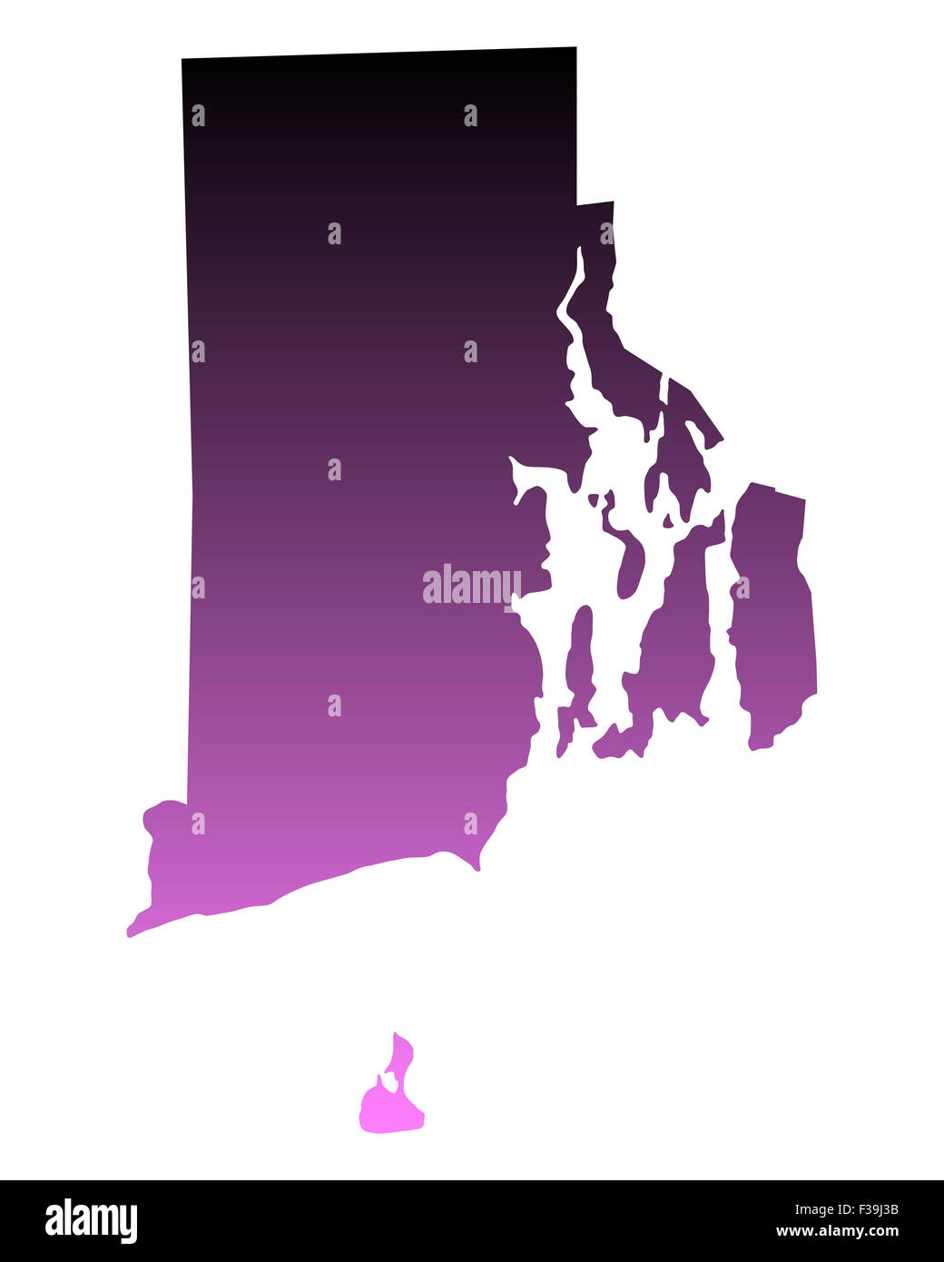 Map of Rhode Island Stock Photo