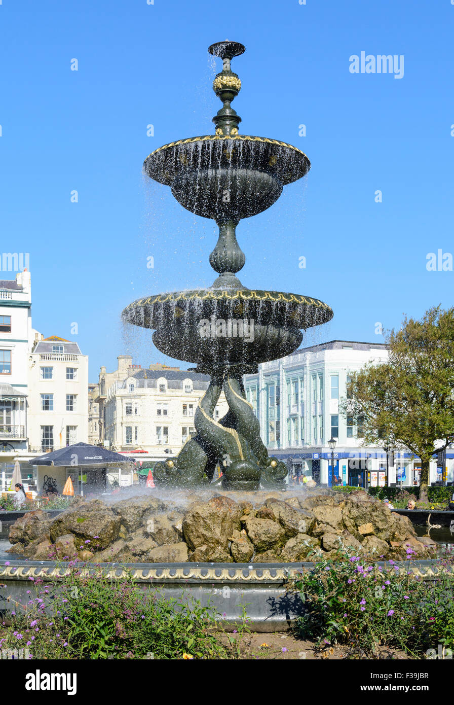 Victoria Fountain in Steine Gardens, Old Steine, Brighton, East Sussex, England, UK. Stock Photo