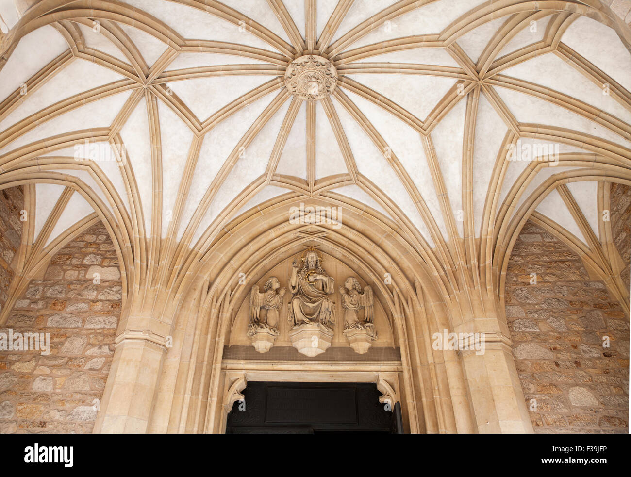 Entrance to St. Peter and Paul Cathedral in Brno, Czech Republic Stock Photo