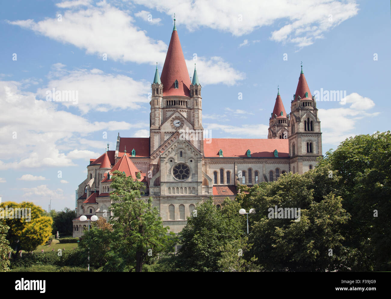 Church of Francis of Assisi in Vienna, Austrian capital Stock Photo