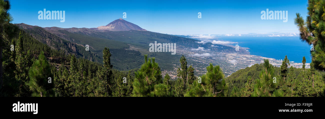 Clear view from the Mirador de Chipeque in Santa Ursula, Tenerife, Canary Islands, Spain. Stock Photo