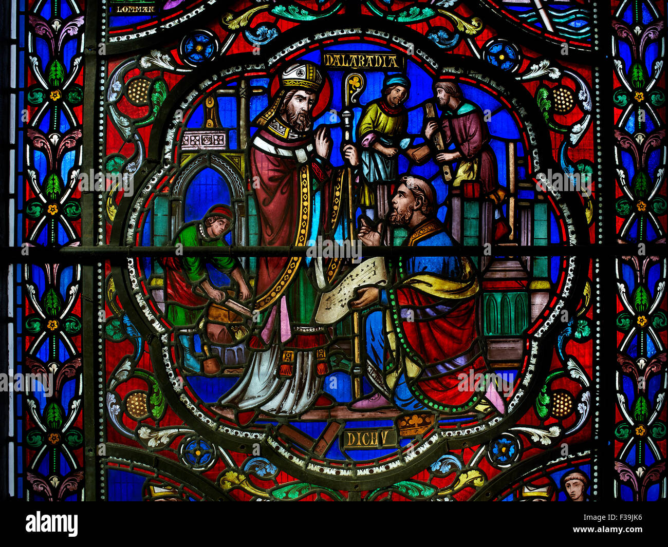 St Patrick's Cathedral west window Stock Photo