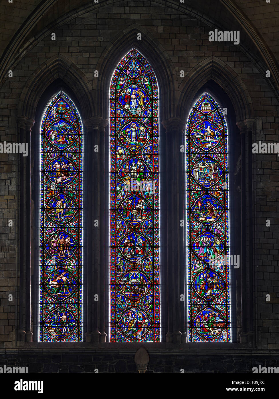 St Patrick's Cathedral south transept window Stock Photo