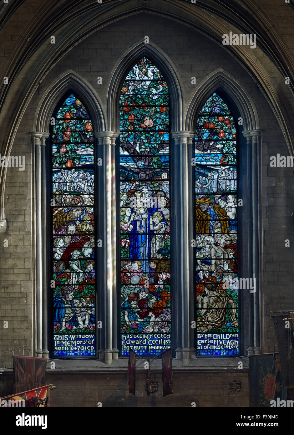 St Patrick's Cathedral Iveagh window Stock Photo